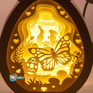 Pack 3 Happy Easter Eggs Shadow Box SVG for Cricut Projects, Easter ...