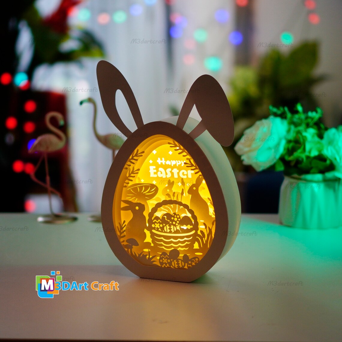 DIY Happy Easter Eggs Shadow Box SVG for Cricut Projects - Easter Paper ...