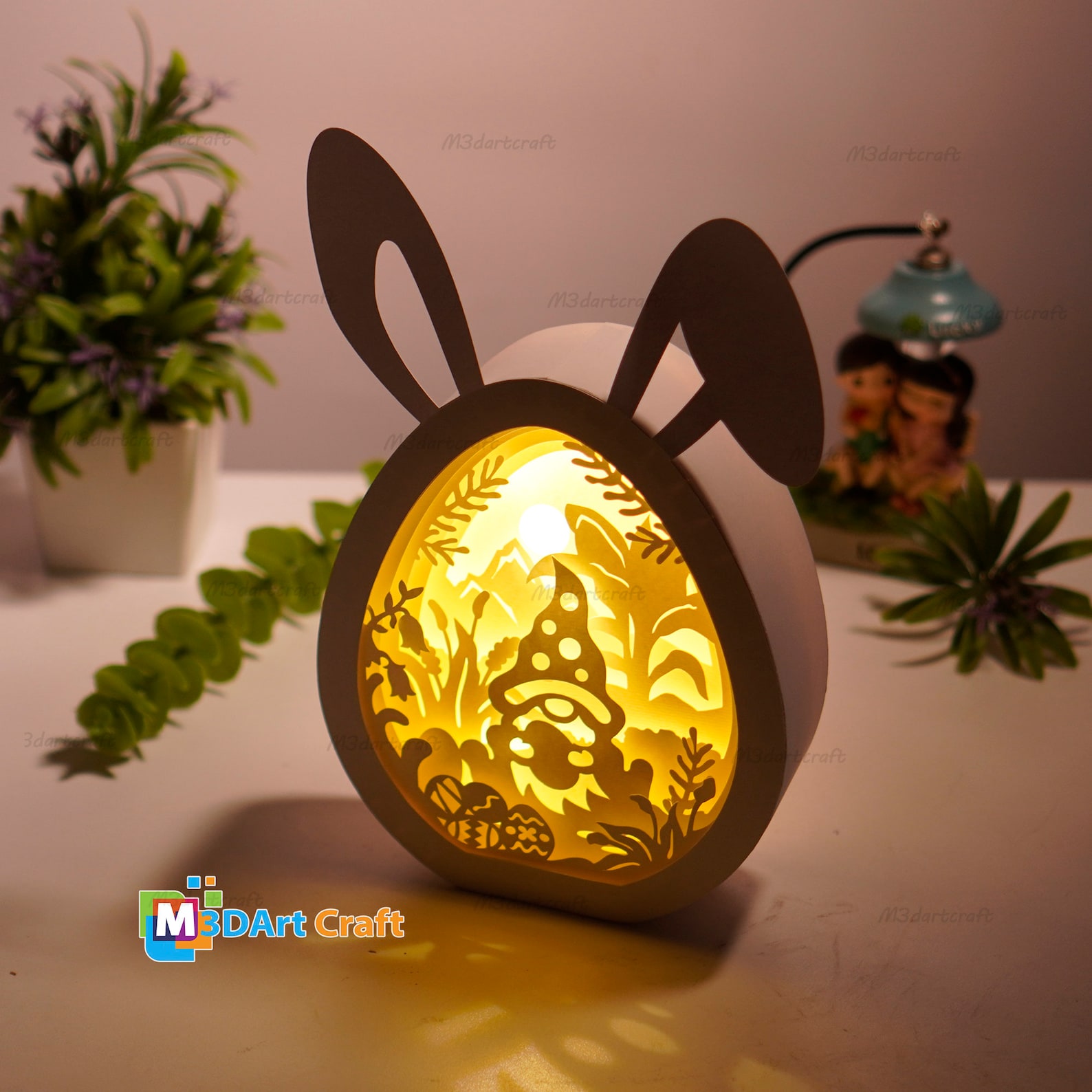 Gnome Easter Eggs Shadow Box SVG for Cricut Projects - Easter Paper ...