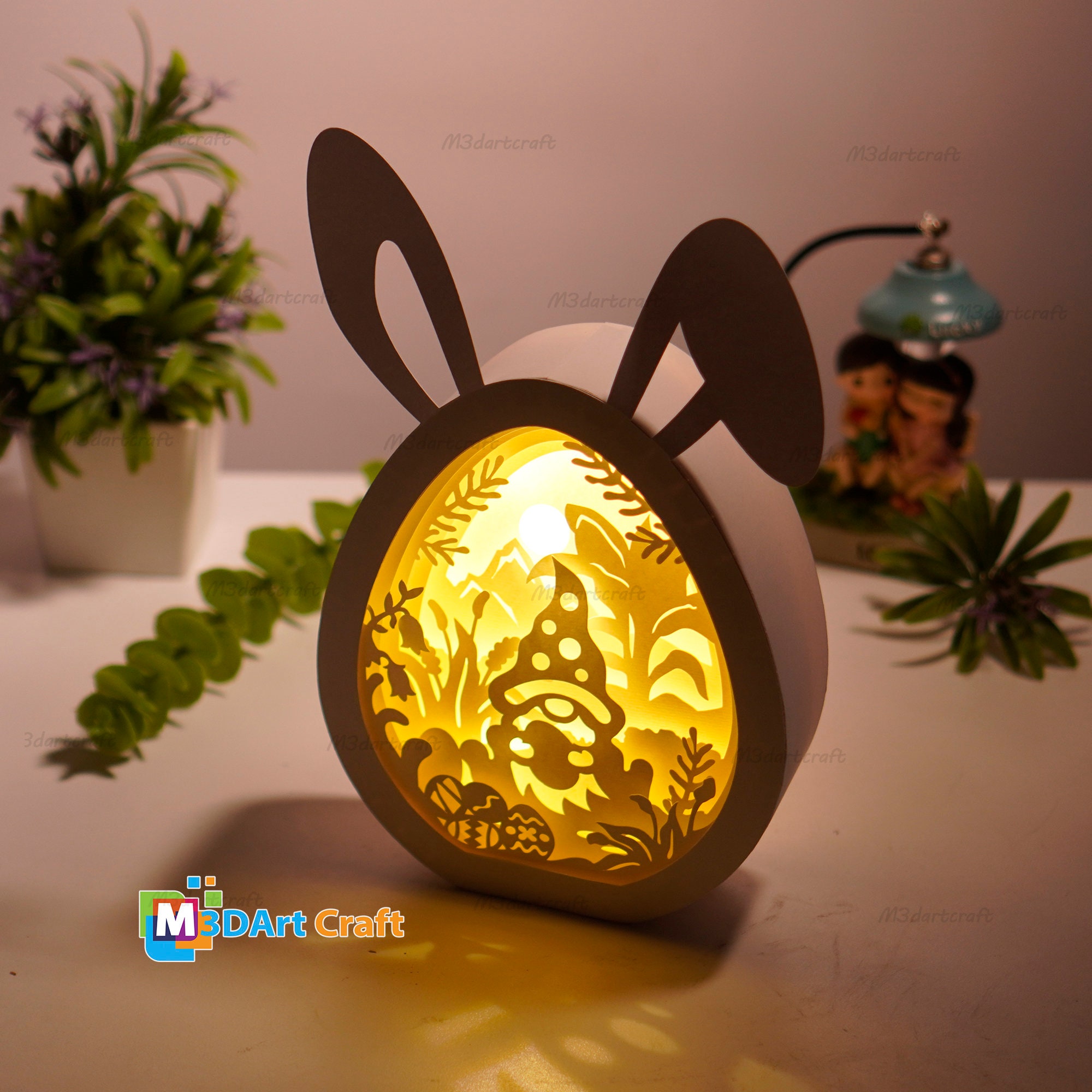 Gnome Easter Eggs Shadow Box SVG for Cricut Projects - Easter Paper ...
