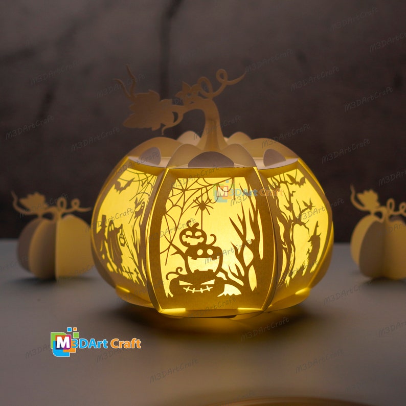 Pumpkin Lantern SVG for Cricut Projects, Canncut, Silhouette - DIY Lamp ...