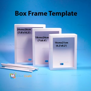 Rectangle Shadow Box Frame SVG per Cricut Projects e Spacer paper template, 3D Layered paper cut light box PDF, SVG, Studio Templates
