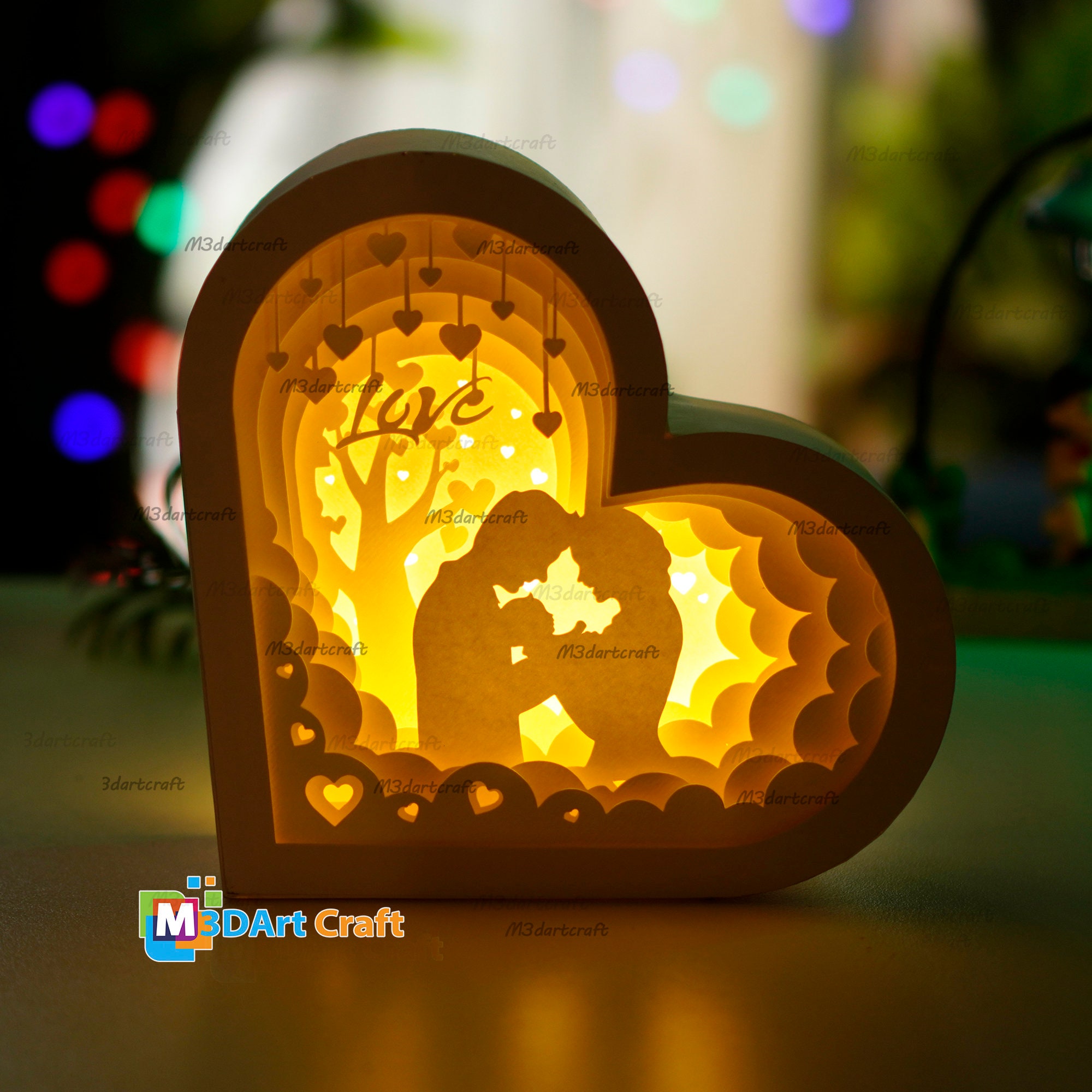 Family Heart Lanterns Shadow Box SVG for Cricut Projects Diy Family Day ...