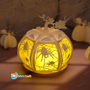 Scary Spider Pumpkin Lanterns SVG for Cricut Projects Diy Halloween ...