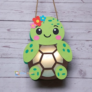 Turtle Paper Lantern SVG PDF Template | DIY Animal Craft for Kids