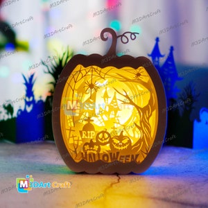 Halloween Scene Pumpkin Shadow Box, Pumpkin Lantern SVG for Cricut Projects, ScanNcut, Cameo4 Pumpkin Lightbox, Halloween Pumpkin Version 2