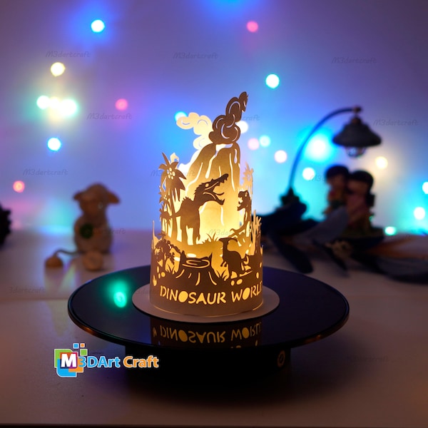 Dinosaur Paper Lantern PDF, SVG for Cricut Projects - DIY Party Decorations For Boy - T-Rex Dinosaur Gifts Svg Shadow Box