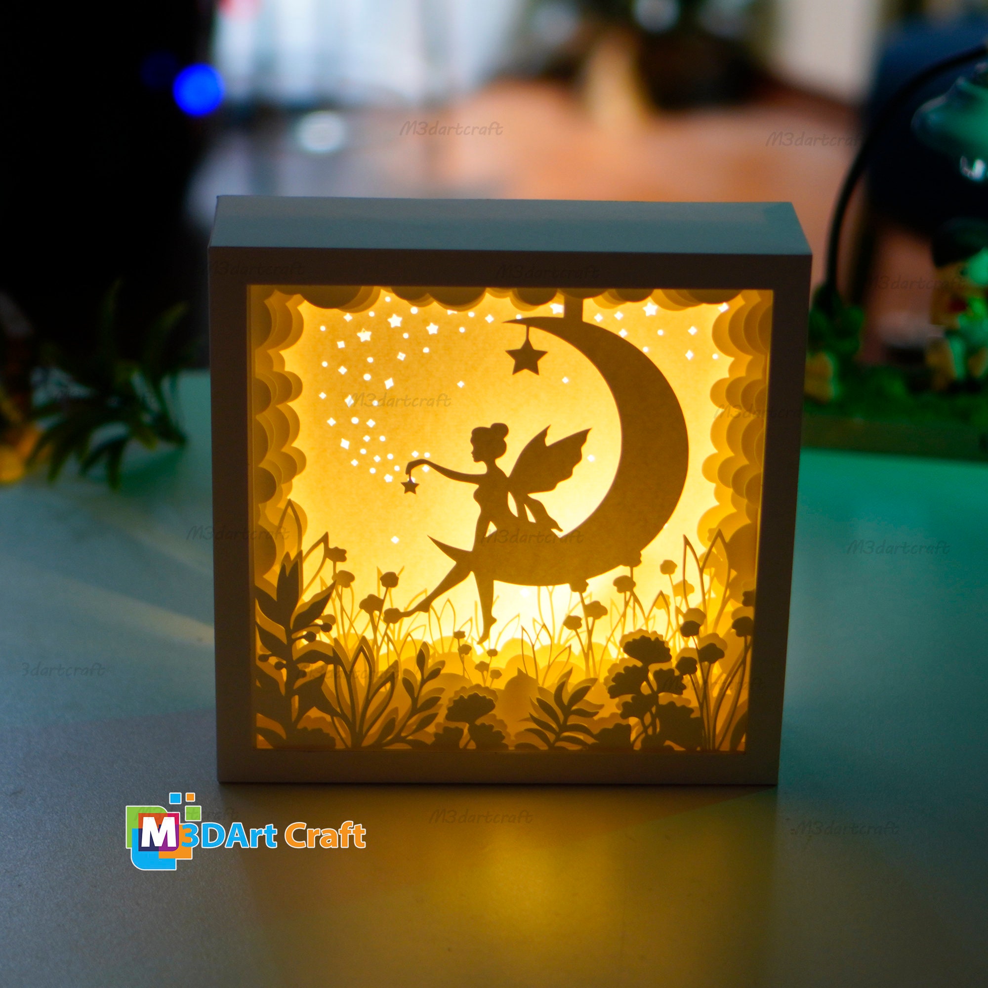 Fairy Moon Shadow Box Fairy Lightbox SVG for Cricut Etsy UK