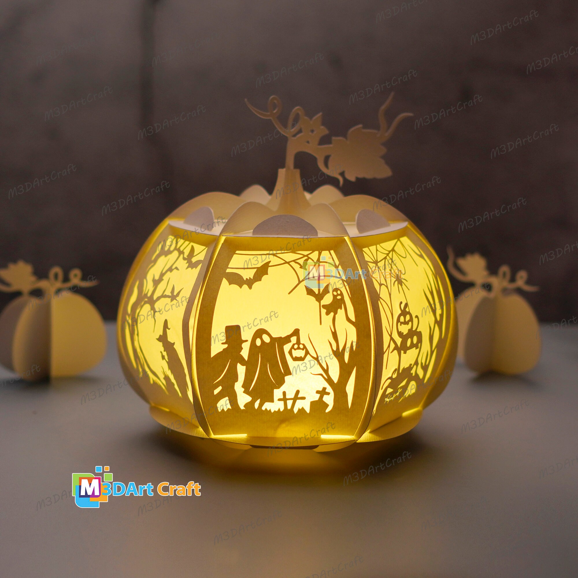 Pumpkin Lantern SVG for Cricut Projects, Canncut, Silhouette - DIY Lamp ...