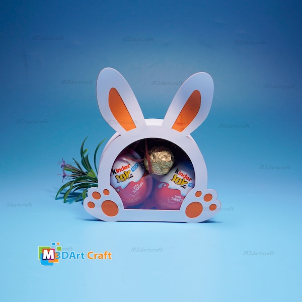 Bunny Easter Candy Box SVG pour les projets Cricut, ScanNcut, Cameo4 | Boîte à lapin de Pâques pour œufs en chocolat, Boîte Support de Pâques, Coffret cadeau svg