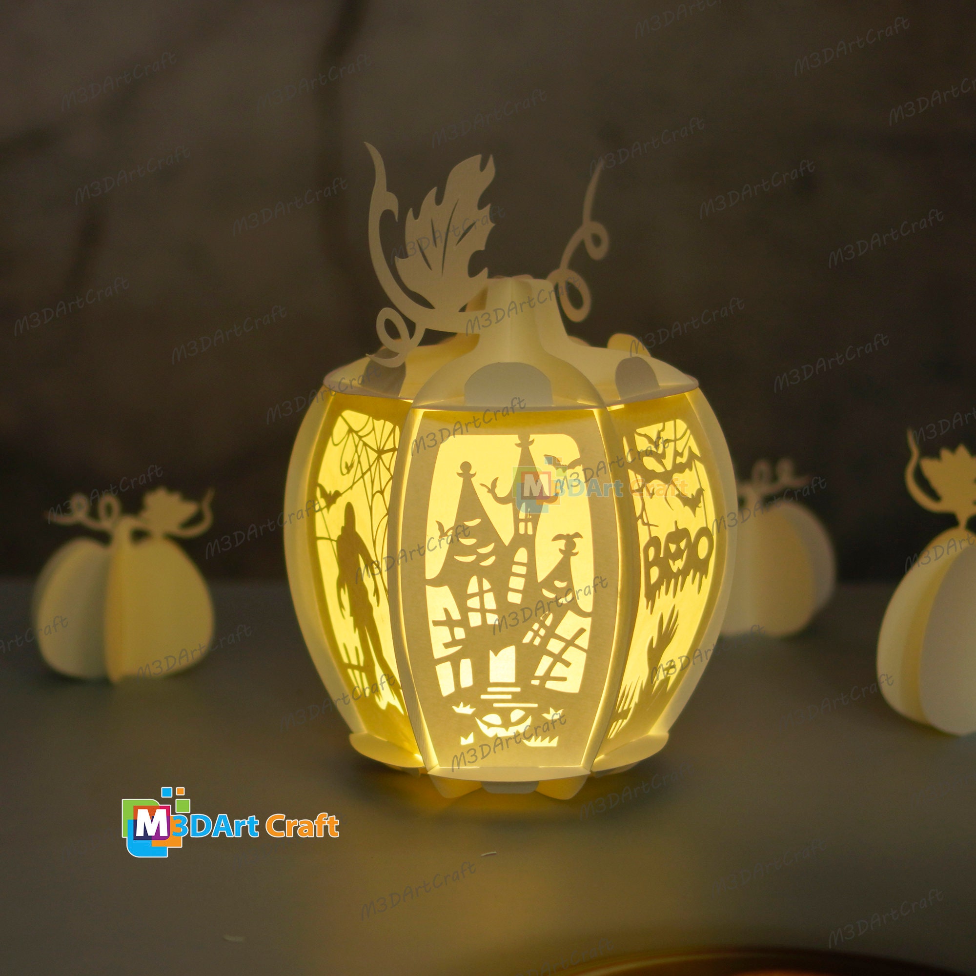 Pumpkin Lanterns With Zombie Scene - Pumpkin Lantern SVG for Cricut ...
