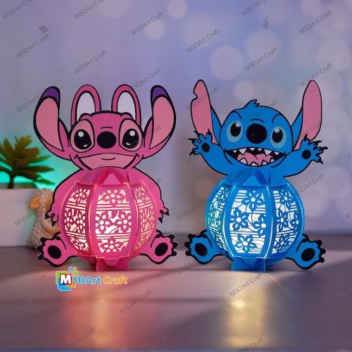 Set 2 Stitch Lantern, Stitch Pink Lantern SVG, PDF, Studio