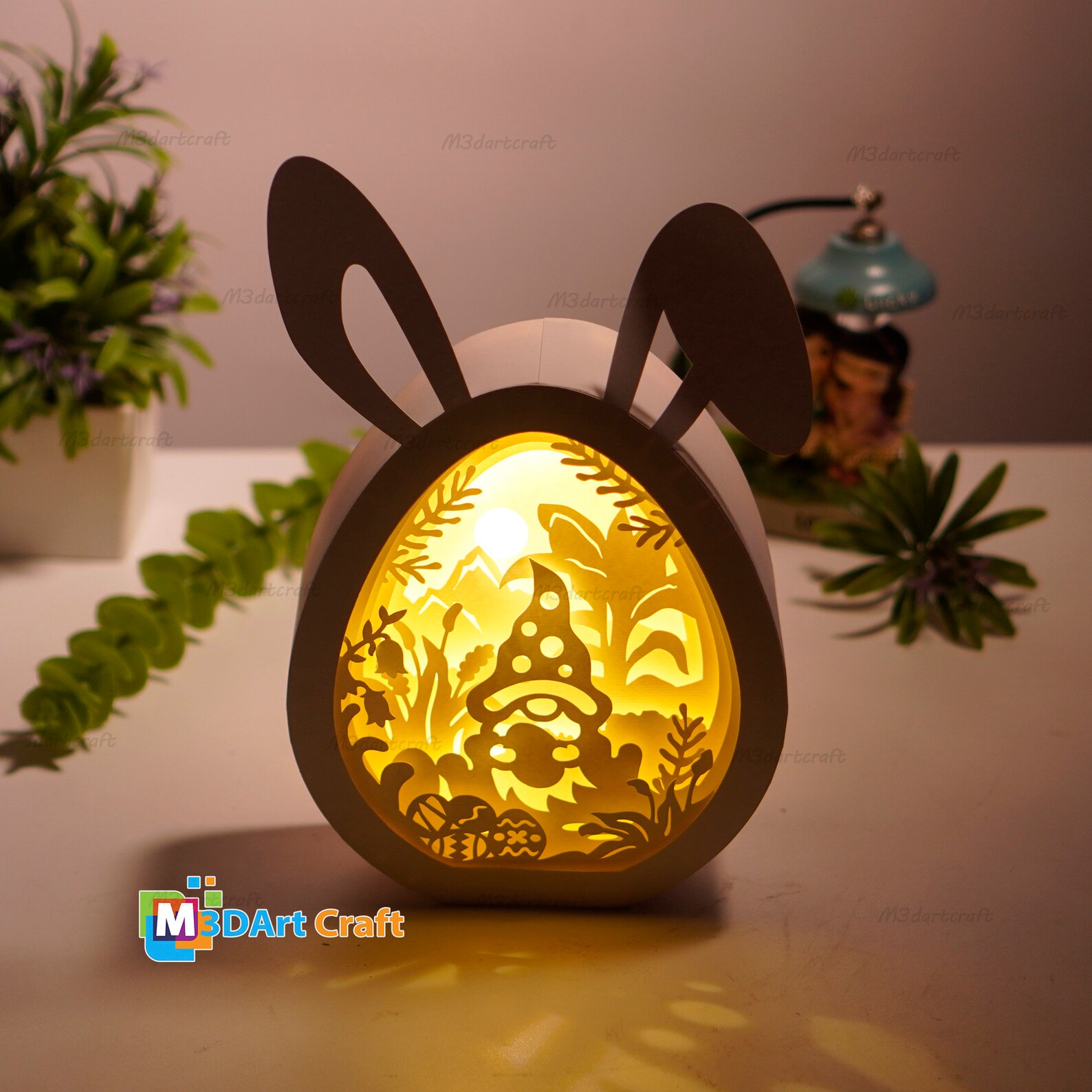 Gnome Easter Eggs Shadow Box SVG for Cricut Projects - Easter Paper ...
