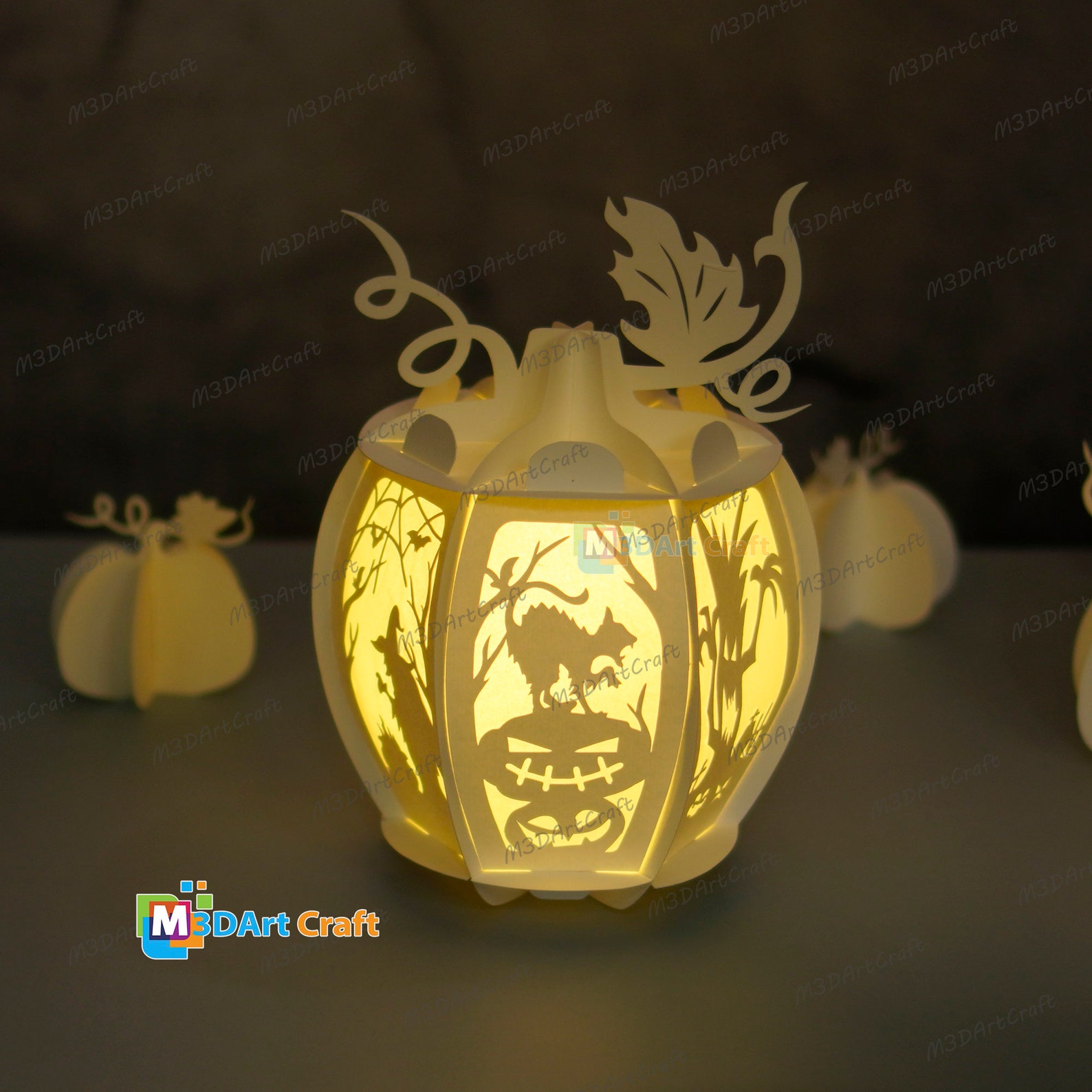 Witch in Pumpkin Lanterns Shadow Box SVG for Cricut Projects Diy ...