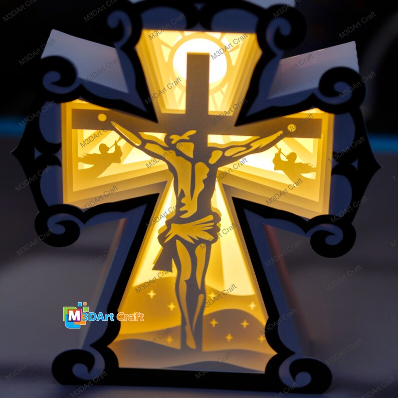 Pack 3 Cross Lantern Shadow Box PDF, SVG for Creates Nativity Scene ...