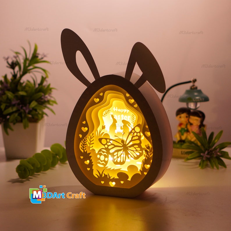 Pack 3 Happy Easter Eggs Shadow Box SVG for Cricut Projects, Easter ...