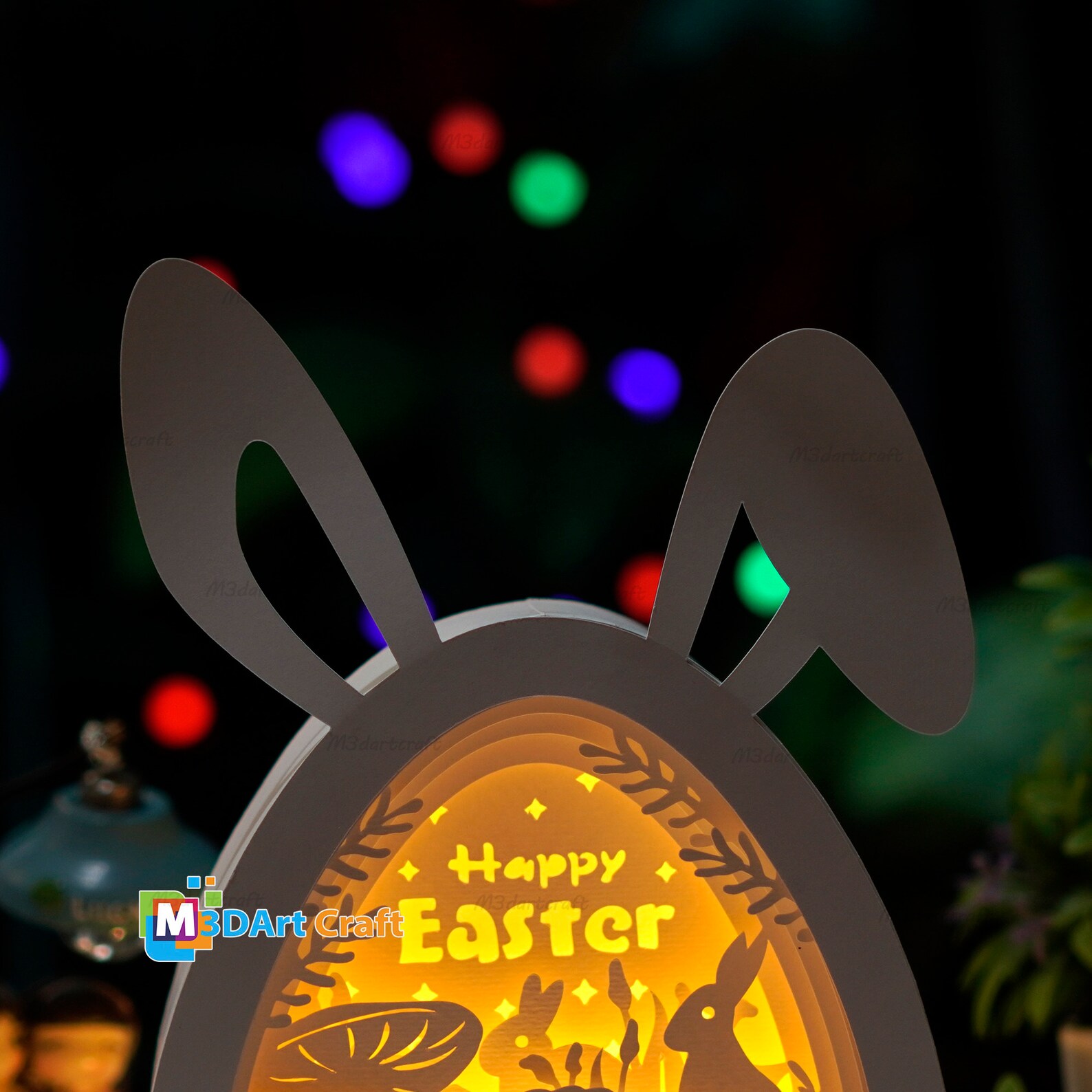 DIY Happy Easter Eggs Shadow Box SVG for Cricut Projects - Easter Paper ...