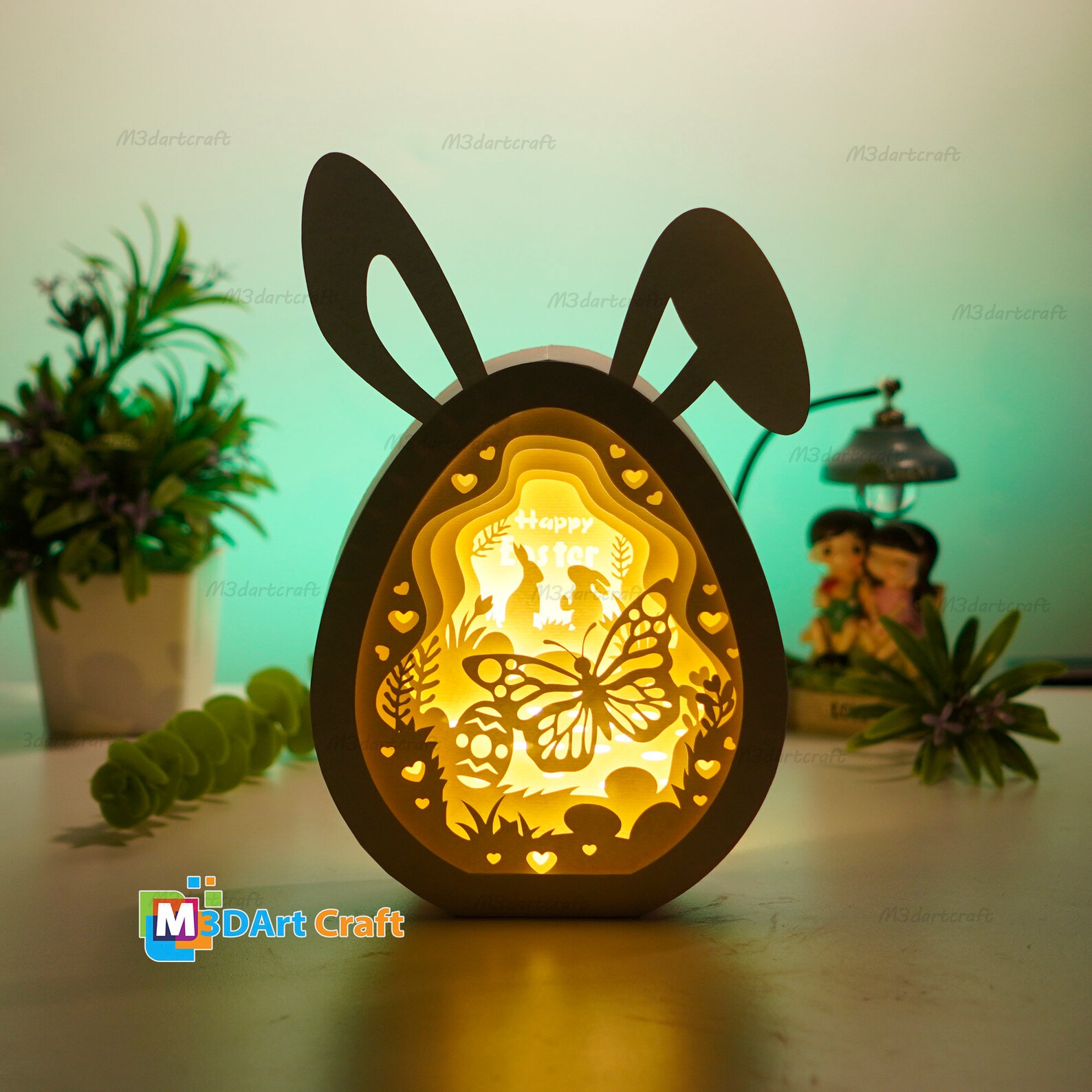 Pack 3 Happy Easter Eggs Shadow Box SVG for Cricut Projects, Easter ...