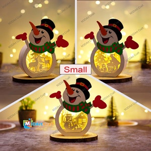Pack 3 Small Snownan Christmas Shadow Box SVG for Cricut Joy, ScanNcut, Cameo4 - Snownan Light Box,DIY Christmas Snownan Lantern Paper Cut
