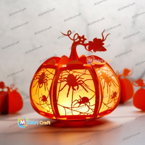 Scary Spider Pumpkin Lanterns SVG for Cricut Projects Diy Halloween ...