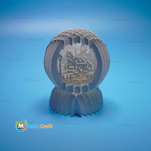 Christmas Truck Sphere Pop Up Mini SVG for Cricut Joy Templates, DIY paper night light for christmas, Snow globe pop up light box