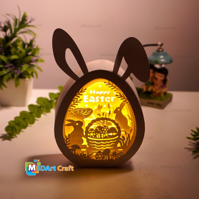 DIY Happy Easter Eggs Shadow Box SVG for Cricut Projects - Easter Paper ...