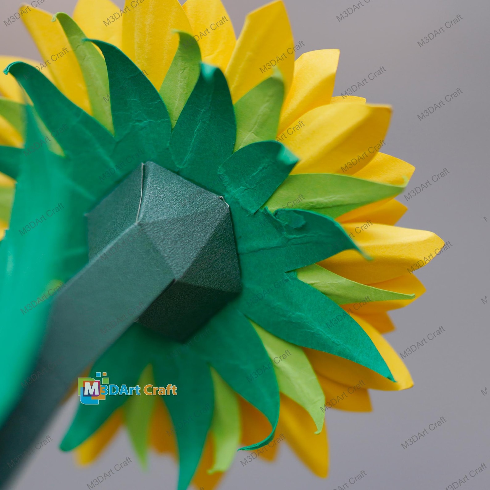 Sunflower Vase Papercraft SVG – 3D Paper Flower Template for DIY Mother ...