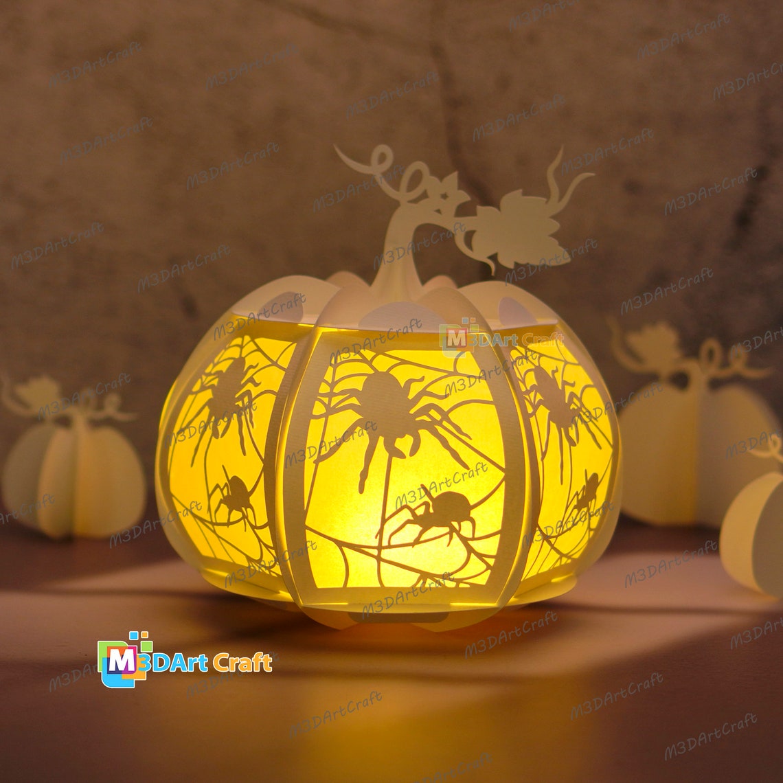 Scary Spider Pumpkin Lanterns SVG for Cricut Projects Diy Halloween ...
