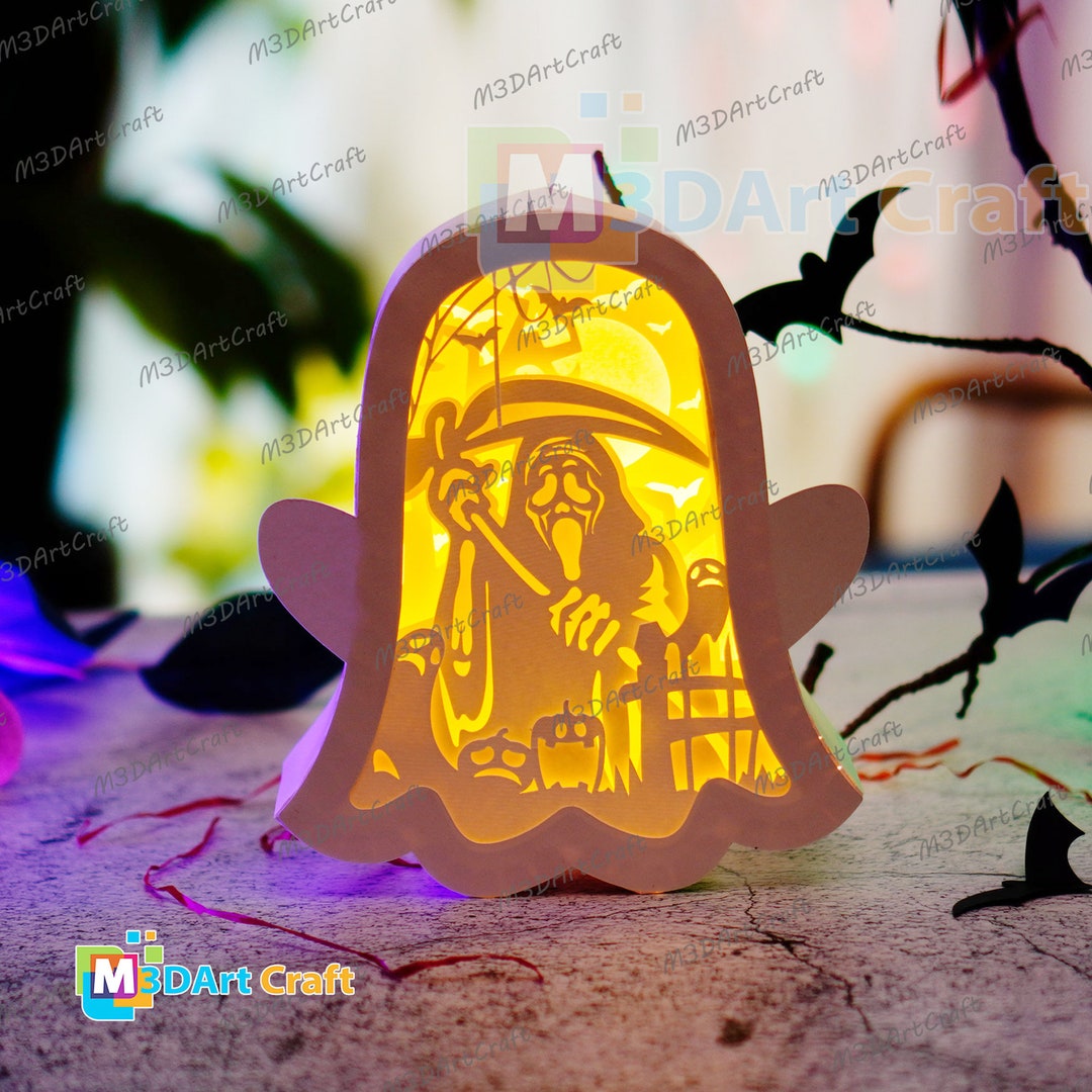 Death in Ghost Lanterns Shadow Box SVG for Cricut Projects Diy ...