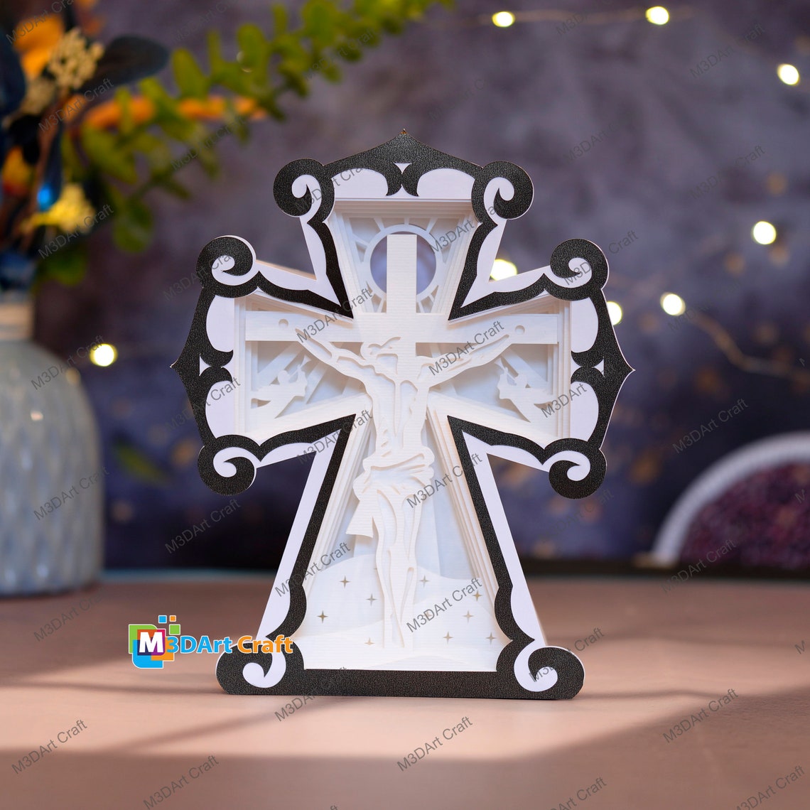 Pack 3 Cross Lantern Shadow Box PDF, SVG for Creates Nativity Scene ...