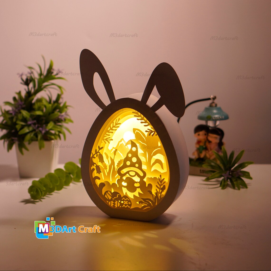 Gnome Easter Eggs Shadow Box SVG for Cricut Projects - Easter Paper ...