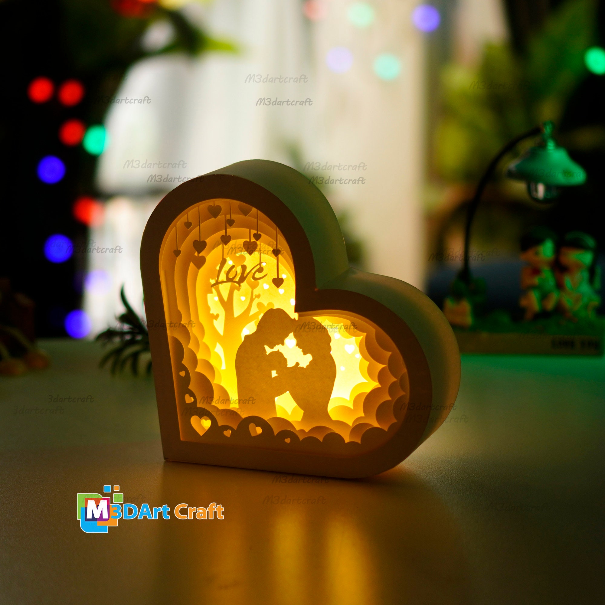 Family Heart Lanterns Shadow Box SVG for Cricut Projects Diy Family Day ...