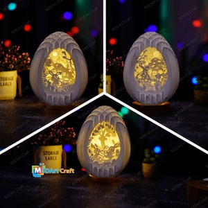 Pack 3 Easter Egg Pop Up PDF, SVG voor Cricut Projecten, Cameo4, ScanNcut - Paaseieren Pop-up Lightbox (3D Egg Popup 22,5cm-8.858 inches)