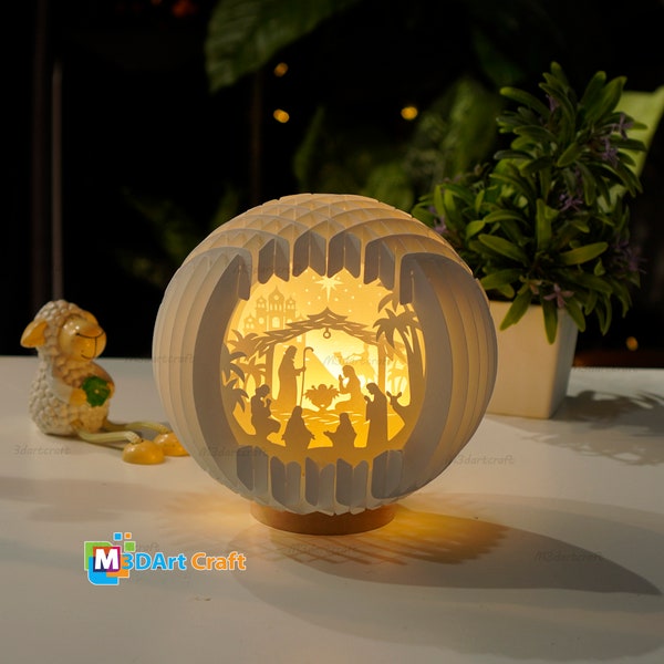 Nativity Scene Sphere Pop Up SVG, Silhouette Studio Templates, Christmas Snowball Pop Up Lightbox 3D Papercut ( Sphere Pop Up 6.29 inches) Nativity Scene Sphere Pop Up SVG, Silhouette Studio Templates, Christmas Snowball Pop Up Lightbox 3D Papercut ( Sphere Pop Up 6.29 inches)