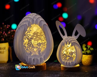 Set 2 Drawing Egg in Easter Eggs Pop Up PDF, SVG, Silhouette Template - Easter Eggs Pop up Lightbox ( Small Eggs Pop Up SVG for Cricut Joy)