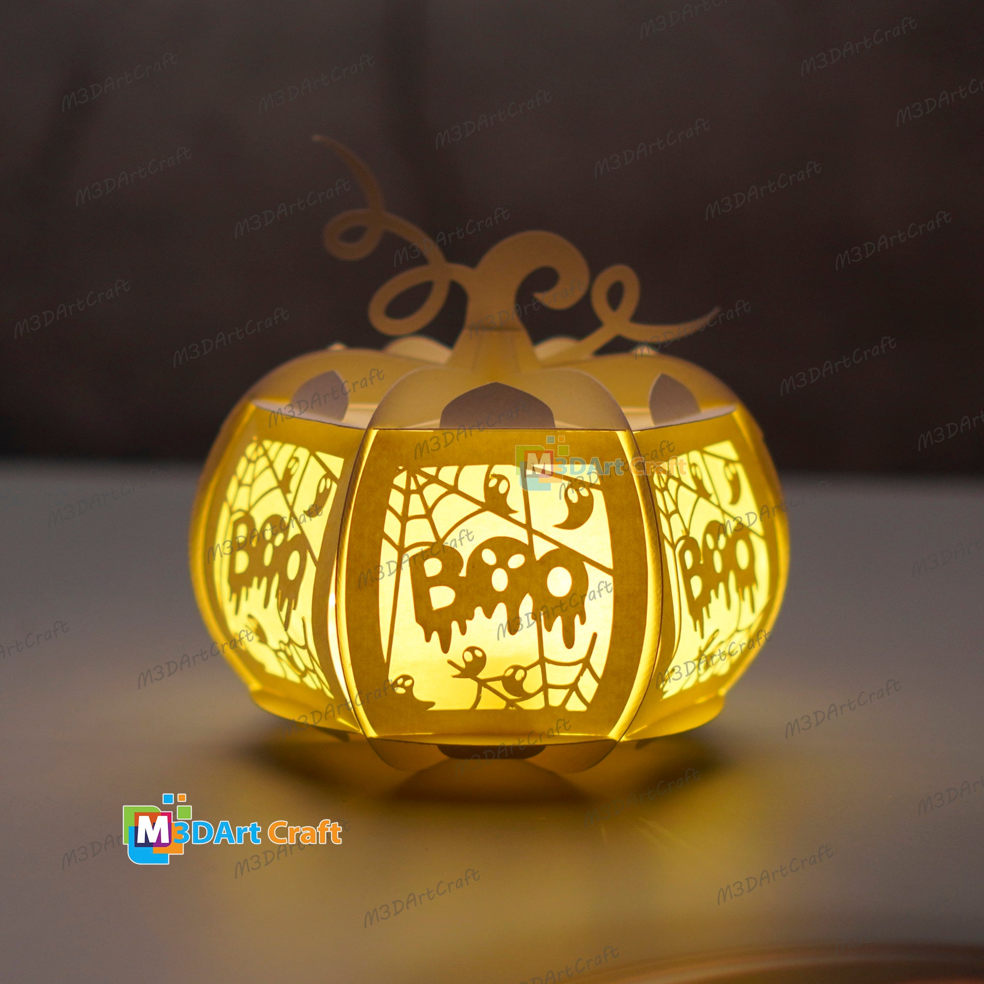 Pack 3 Small Pumpkin Lantern SVG for Cricut Joy Projects - Pumpkin ...