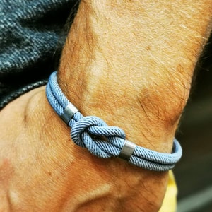 Customizable men's bracelet, sailor knot, personalized handmade engraving.