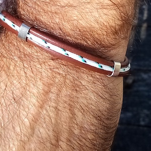bracelet homme cuir, acier et corde marine, Bracelet fin bracelet homme réglable bijoux cuir personnalisé. NOHOGI 2022 1