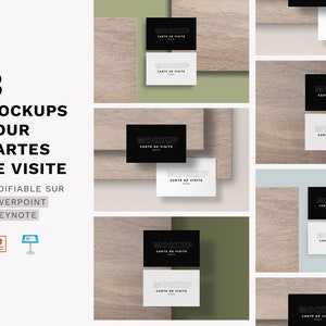 Mockups de cartes de visite | Mockups Logo | Maquettes numériques | Minimalistes | Bois | Powerpoint | Keynote