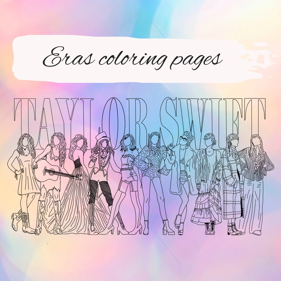 Taylor Swift Eras Coloring Pages - Etsy