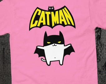 Catman, Funny Cat Shirt, Superhero Tee, Parody T Shirt, Unisex Tshirt