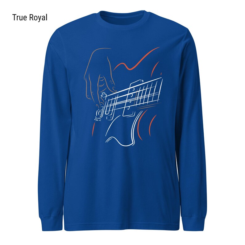 Bass Guitar Long Sleeve Shirt For Bassists With Minimalist Bass Guitar Print