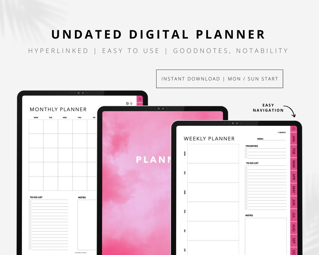2024 Undated Digital Planner | Goodnotes Planner | iPad Planner ...