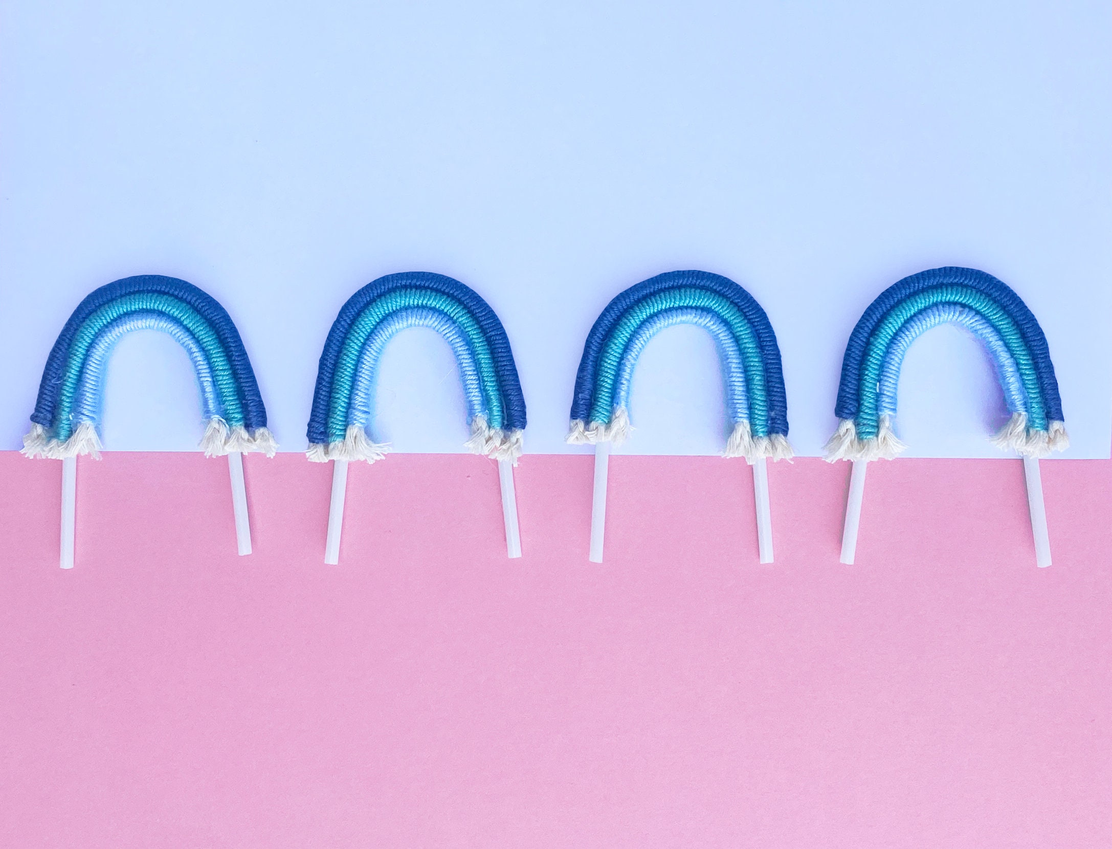 Custom Rainbow Cupcake Toppers Cake Topper Cake Etsy