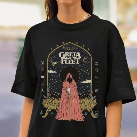 Discover Greta Van Fleet Shirt, Greta Van Fleet Tour Shirt, Dreams in gold Shirt