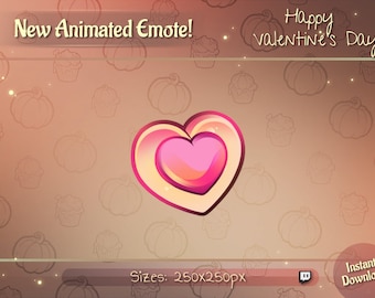 Animated Cute Heart twitch emote / Valentine's Day Heart Youtube emote / Animated Discord Emote