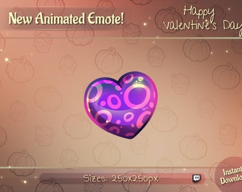 Animated Purple Heart Emote: Twitch, YouTube, Discord (Digital Download)