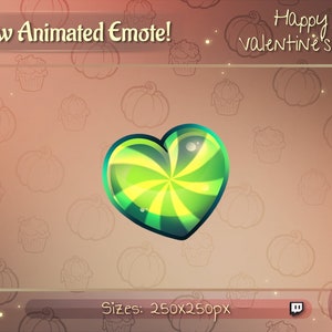 Animated Cute Heart twitch emote / Valentine&#39;s Day Heart Youtube emote / Animated Discord Emote