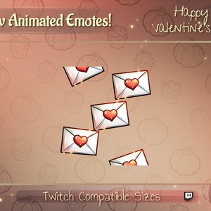 Emote animado de la carta del Día de San Valentín / emote de Youtube / emote animado de Twitch