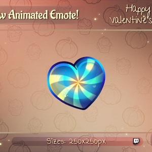 Animated Cute Heart twitch emote / Valentine&#39;s Day Heart Youtube emote / Animated Discord Emote